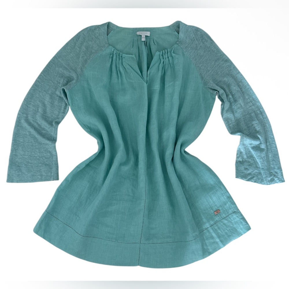 Escada Sport Women Blouse Turquoise/Surf 100% Linen